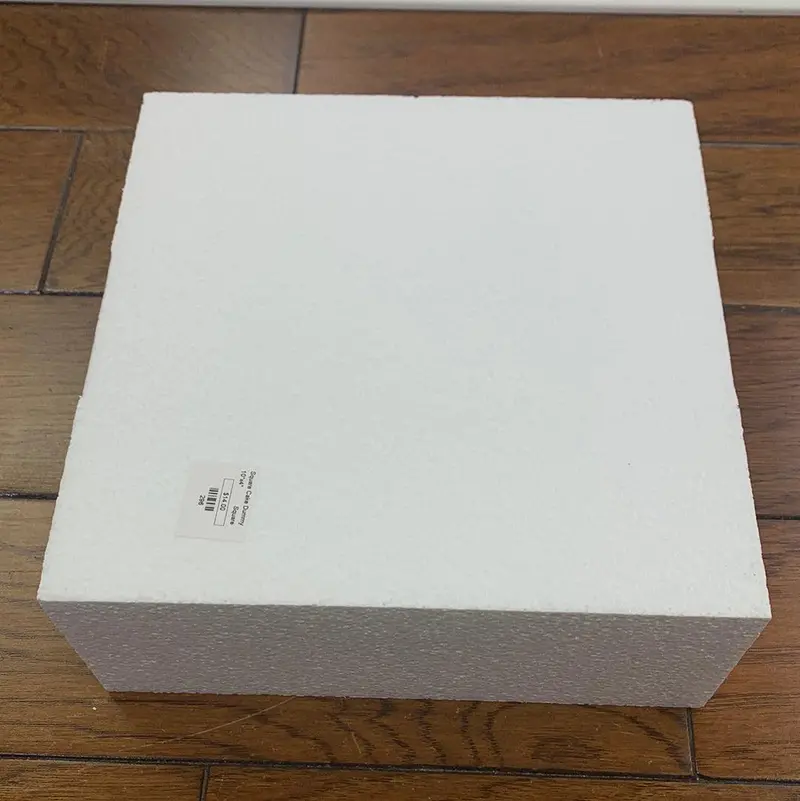 10-Inch × 4-Inch Square Cake Dummy – Solid Foam Practice Tier 1