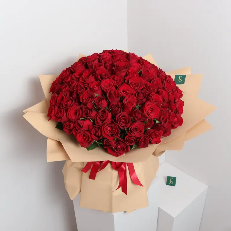 100-Stem Signature Red Rose Bouquet – Grand Occasion Gift 1