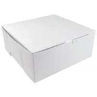 12" Square × 6" Deep White Bakery Cake Box 1
