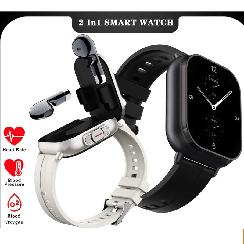 2.01" Hybrid Smartwatch With Bluetooth Calling, Heart Rate Monitoring & Tws Earbuds 1