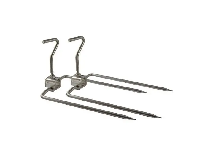 22Mm Square-Collar Stainless Steel Rotisserie Prong Set 1