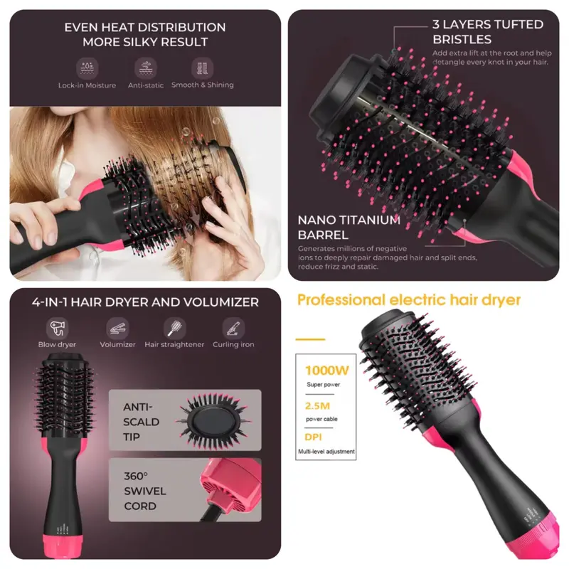 3-In-1 Volumizing Hair Dryer & Curling Iron Combo 1