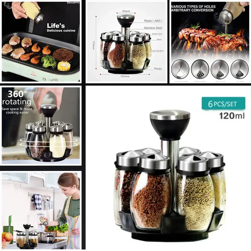 360° Rotating Wall-Mount Or Countertop Spice Organizer – Premium Tiered Rack 1