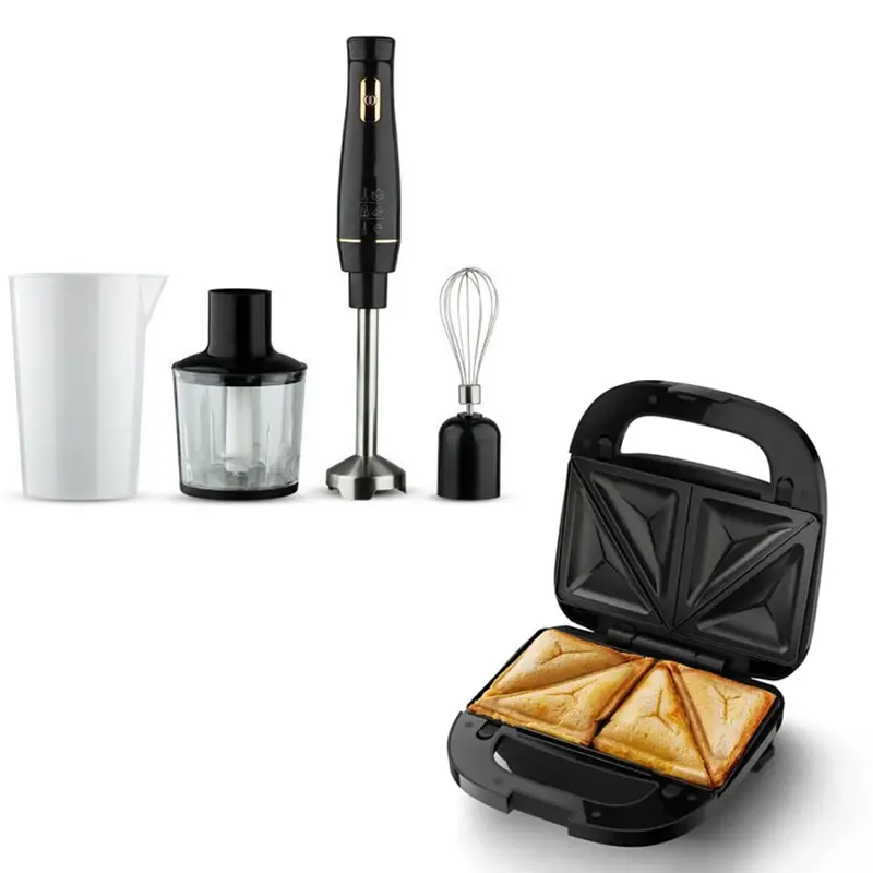 4-In-1 Hand Blender Set With Premium Sandwich Maker – Complete Kitchen Kit 1