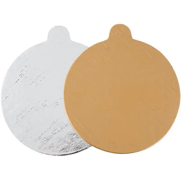 4-Inch Dual-Finish Round Cake Plate – Gold & Silver With Tab Handle 1