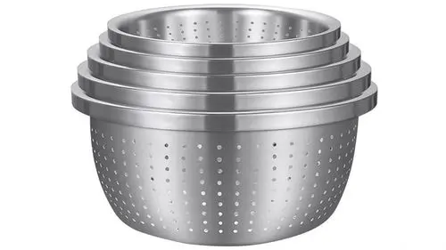 5-Piece Stainless Steel Colander Set For Kitchen Straining & Draining 1