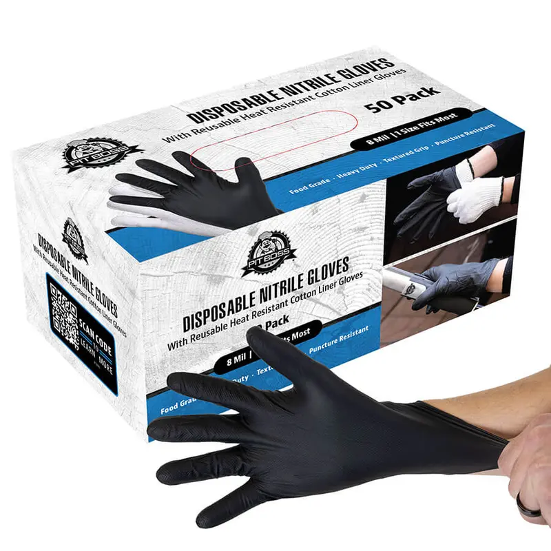50 Pairs Nitrile Food-Grade Gloves With 1 Pair Cotton Liners 1