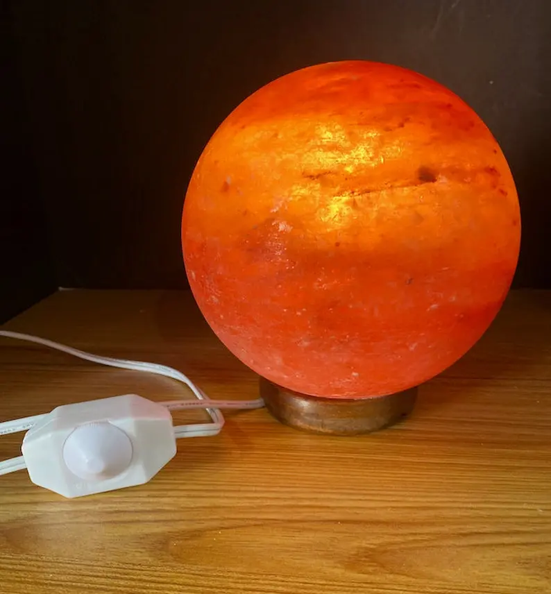 9.6-Pound Natural Himalayan Salt Lamp – Pink Crystal Lamp With Dimmer Switch & Bulb 1