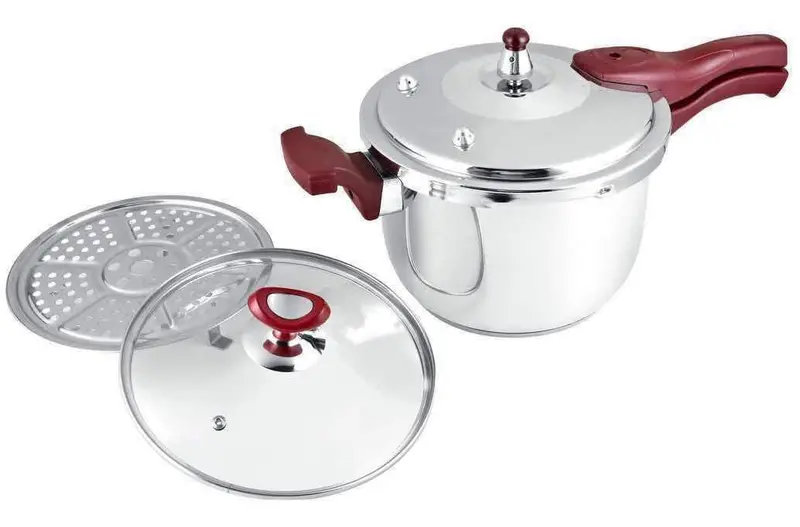 9-Liter Stainless Steel Pressure Cooker – Large-Capacity Silver Unit For Family Meals 1