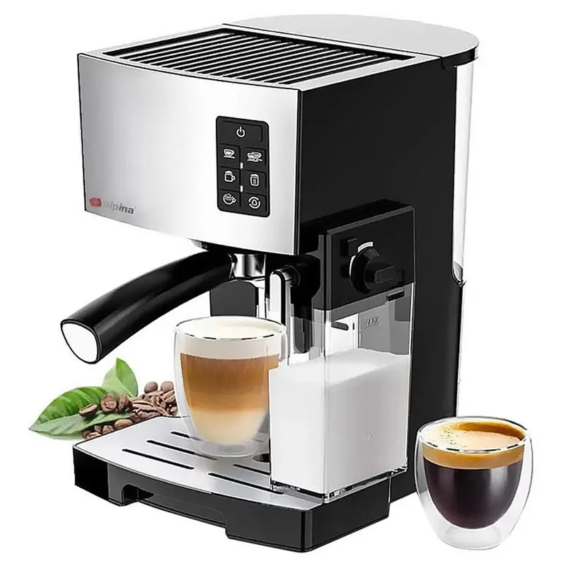 Alpina Sf-2812 Espresso Machine In Silver And Black Finish 1