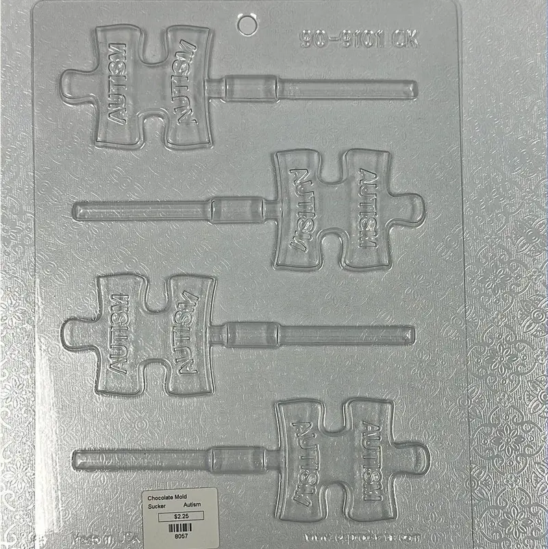 Autism Awareness Puzzle Chocolate Lollipop Mold 1