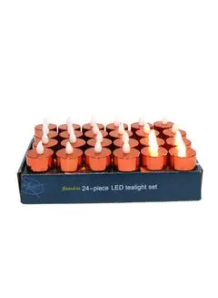 Babazam 24-Pack Flameless Led Tealights – Round Red Candles, 3.5X4 Cm 1
