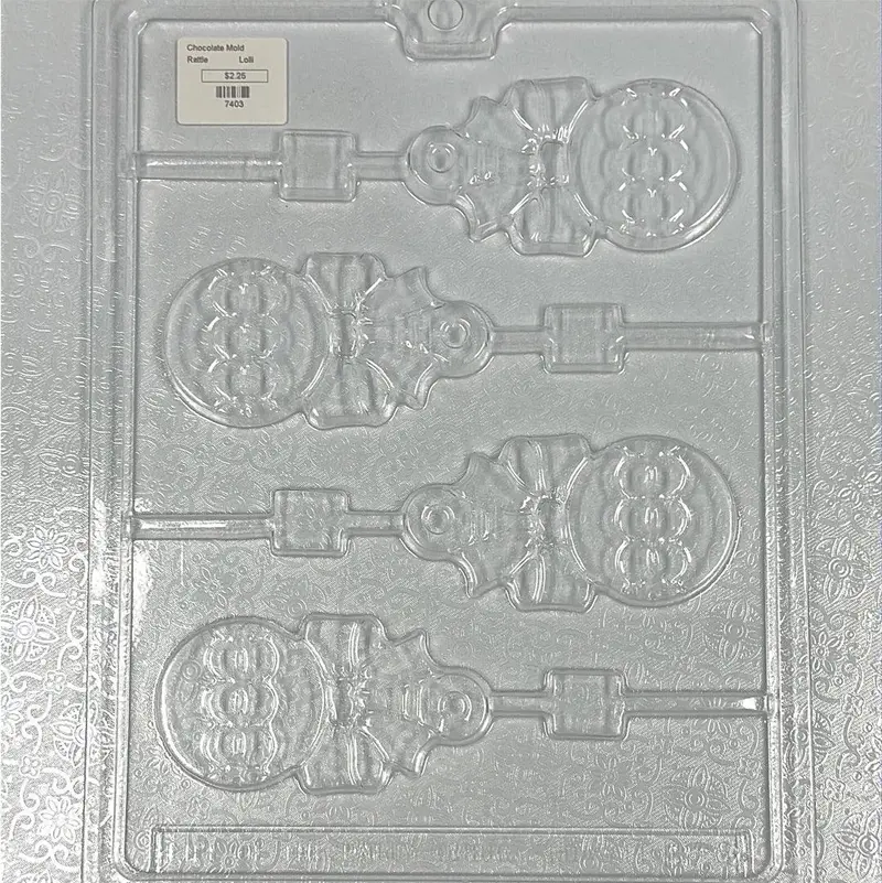 Baby Rattle Chocolate Lollipop Mold 1