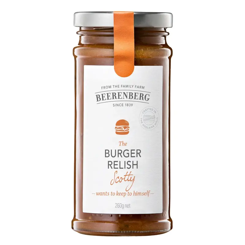 Beerenberg Burger Relish – Rich Tomato-Based Topping (260G) 1