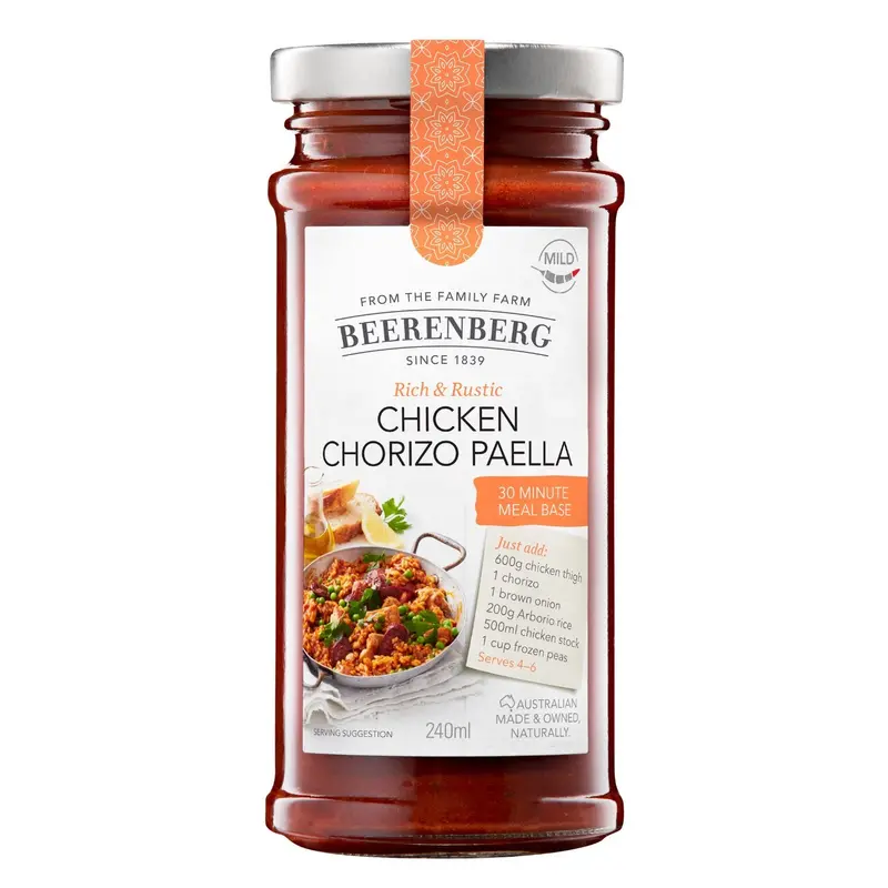 Beerenberg Chicken Chorizo Paella Sauce Base – Ready-To-Cook (240Ml) 1