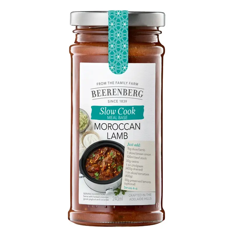 Beerenberg Slow Cooker Moroccan Lamb Simmer Sauce – 240Ml Spice-Infused Blend 1