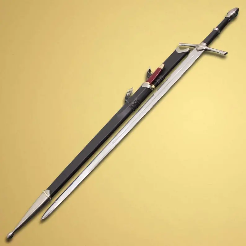 Black-Finished Aragorn Strider Sword Replica With Integrated Tactical Knife 1