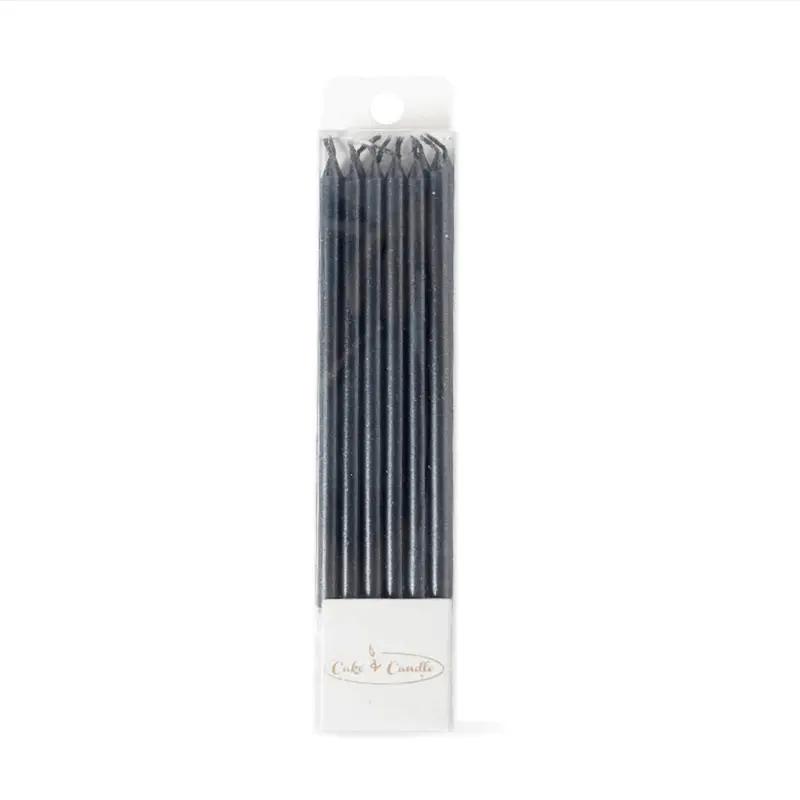 Black Metallic Finish Candles – Sleek Matte Black Pillars 1