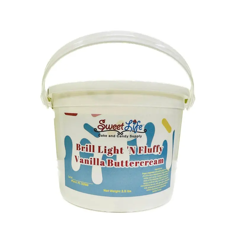 Brill Light & Fluffy Vanilla Buttercream – 3.5 Lb Container 1
