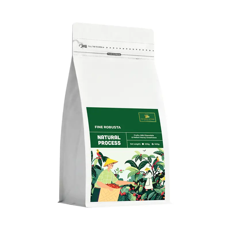 Caphe Vietnam Organic Robusta Whole Bean Coffee – 500G Medium Roast, Natural Process 1