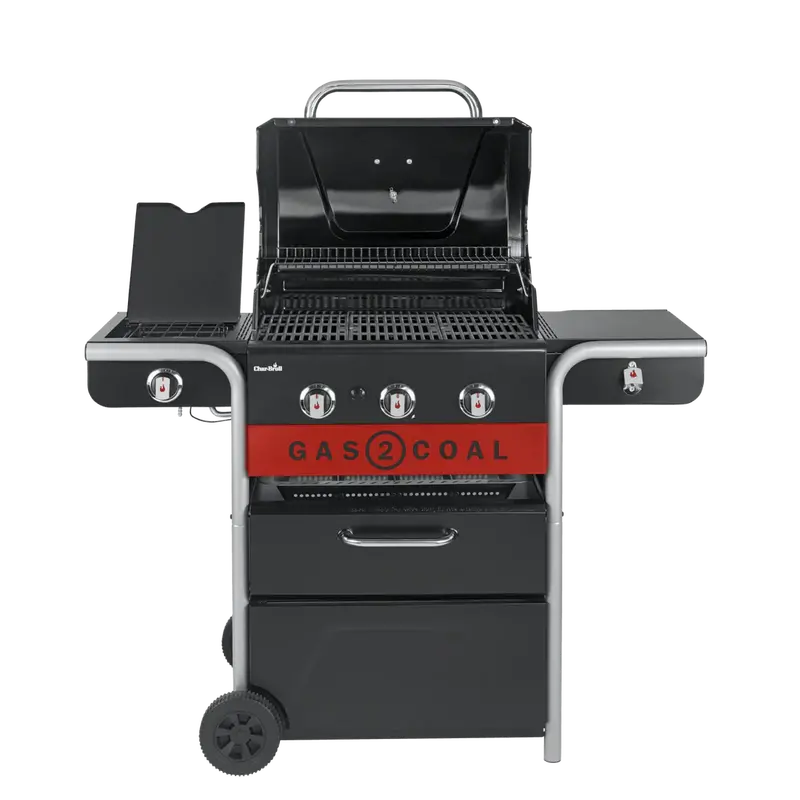 Char-Broil Gas2Coal 2.0 Hybrid Grill: 3-Burner Gas + Charcoal Mode 1