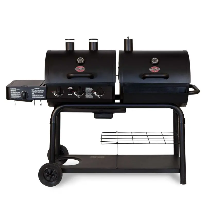 Char-Griller Duo 5050 Dual-Fuel Grill: Gas + Charcoal With Integrated Side Burner 1