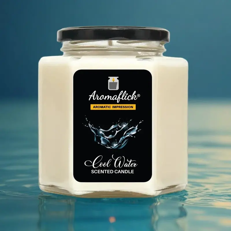 Cool Water Scented Candle In Refined Hexagonal Jar 1