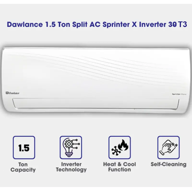 Dawlance Sprinter X Inverter Split Ac – 1.5 Ton, T3 Compressor, Heat & Cool 1