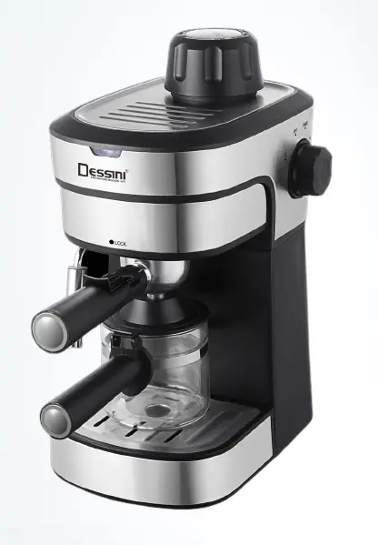 Dessini Entry-Level Espresso Machine — 5-Bar Pump, 800W, Dual-Tone Silver & Black Design 1