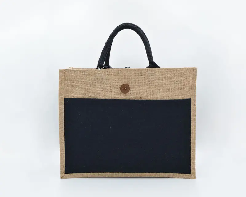 Eco Greeni Black Laminated Jute Tote Bag – Sustainable 100-Unit Bundle 1