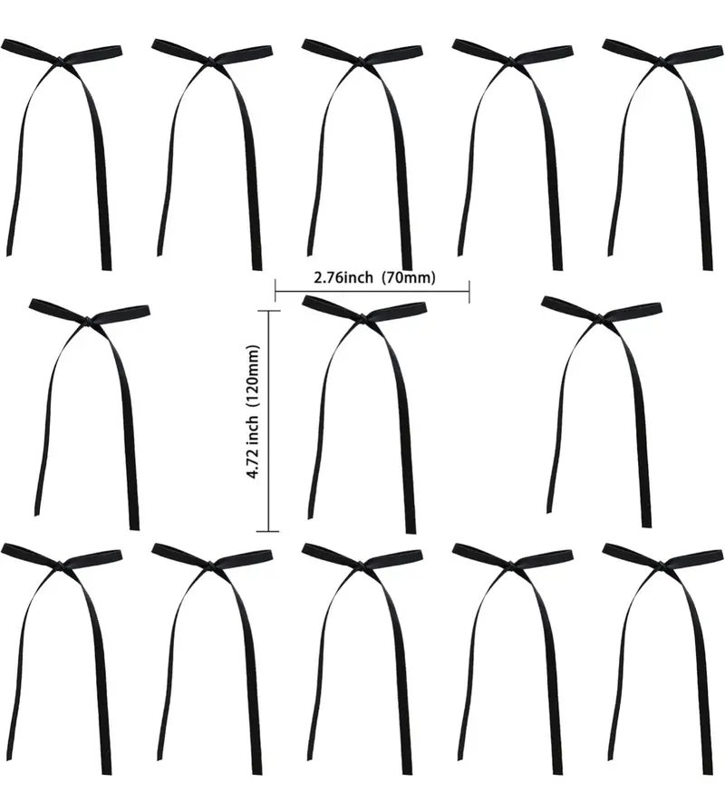 Elegant Black Cake Decorative Bows – Set Of 6 1