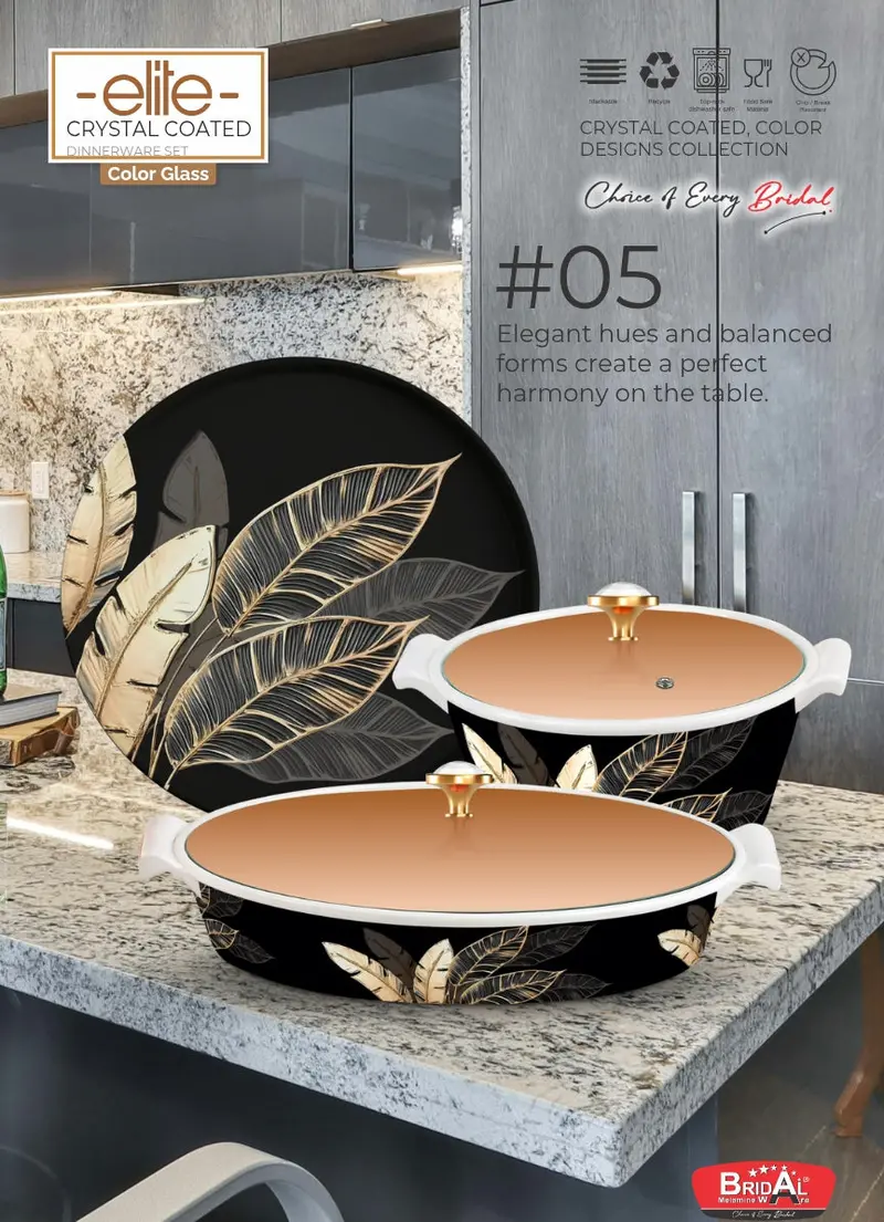 Elite 72-Piece Crystal-Coated Dinnerware Set – Elegant Bridal Tableware Collection 1