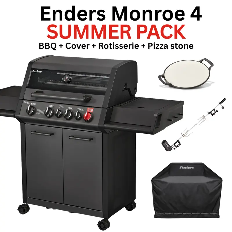 Enders Monroe Pro 4 Shadow – 4-Burner Gas Grill With Summer Accessory Pack 1