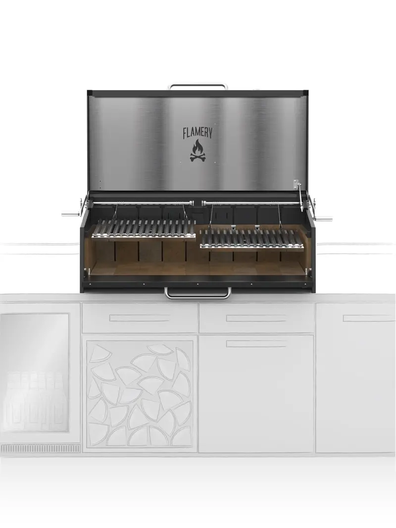 Flamery Large Asado Bbq – 50/50 Split Grill With Traditional Argentine Design 1