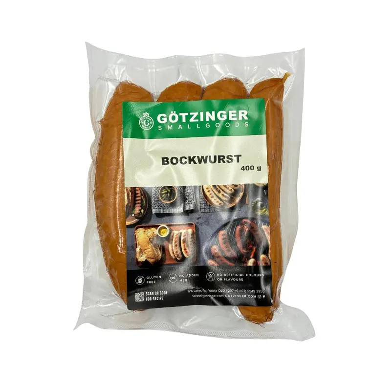 Gotzinger Bockwurst Sausages – 400G Traditional German Style 1