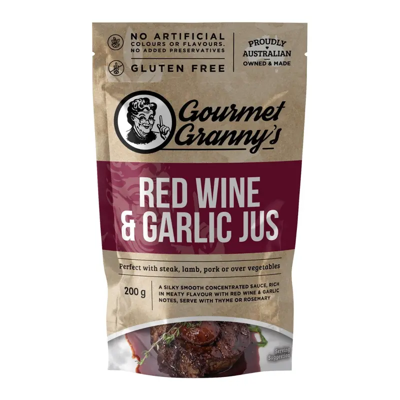 Gourmet Granny'S Red Wine & Garlic Jus – Elegant Liquid Sauce – 200G 1