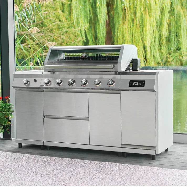 Grillstream Island 6-Burner Hybrid Bbq – Gas & Charcoal Dual-Fuel Grill 1