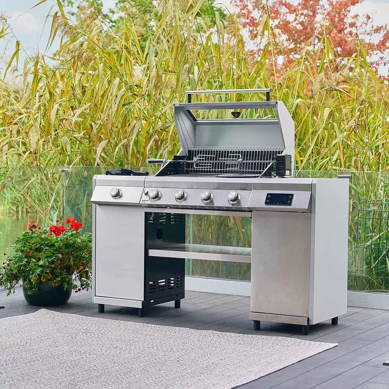 Grillstream Island Hybrid 4-Burner Gas & Charcoal Bbq 1