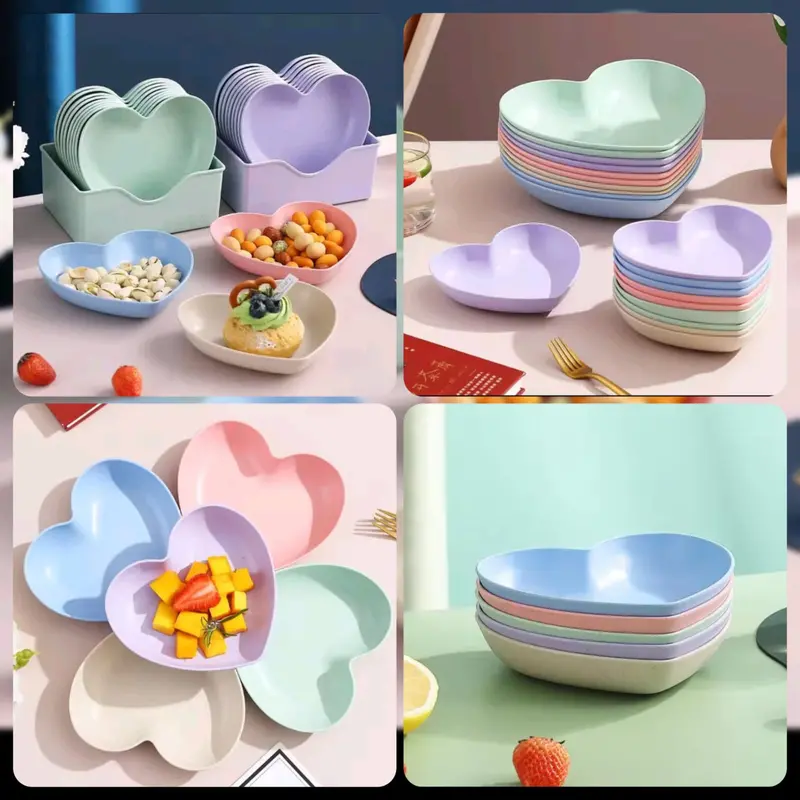 Heart-Shaped Dinner Plate Set – 8 Pieces 1