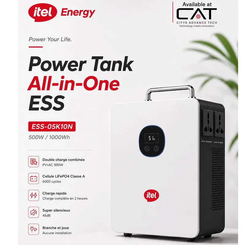Itel Power Tank Iess-05K10N 500W Solar Generator – 1000Wh Lifepo4 Portable Power Station With 400W Mppt Solar Input 1
