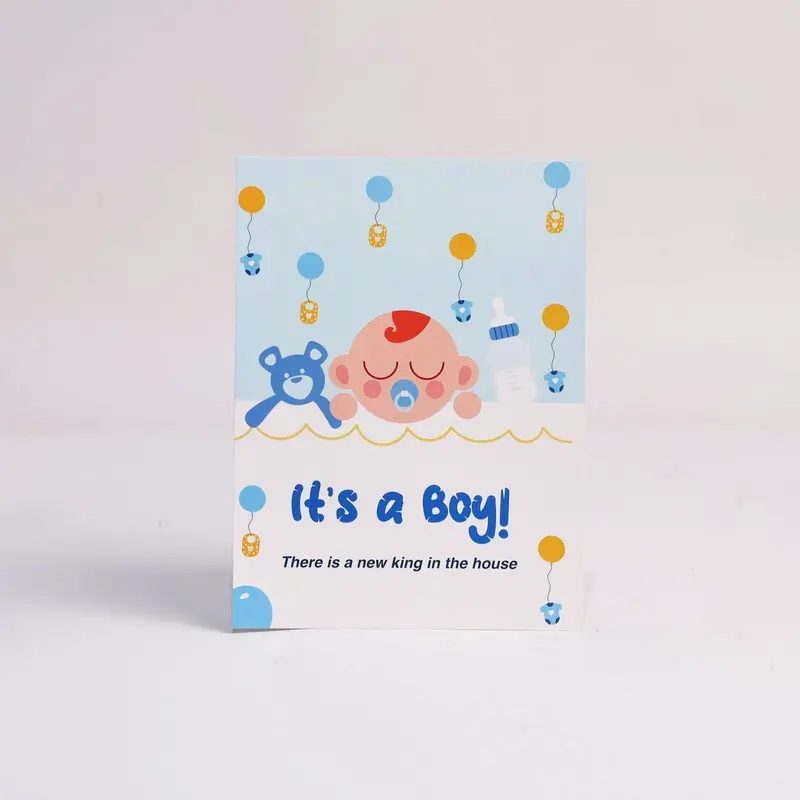 'It'S A Boy!' Welcome Card – Stylish Newborn Announcement Card 1