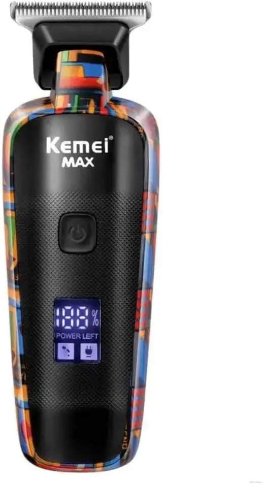 Kemei Km-Max5090 Cordless Rechargeable Hair Clipper With Lcd Screen & Precision T-Blade 1