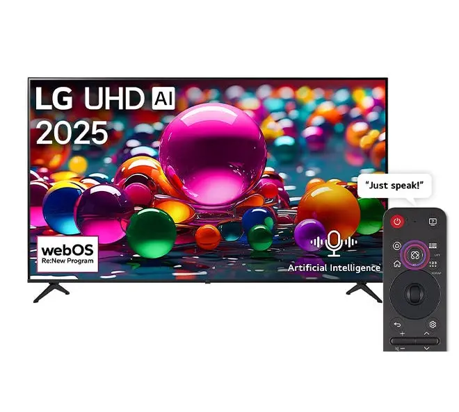 Lg 86" Ua85 Ai Uhd Smart Tv – 4K, Α7 Gen8 Ai Processor, Webos25, Ai Voice Id & Search, Hdr10 Pro, Home Hub, 2025 Model (86Ua85006La), Black 1