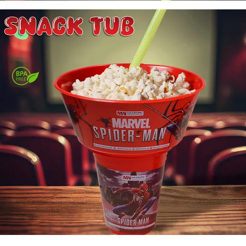 Maxware Portable Snack Tub – Leak-Resistant Round Food Container 1