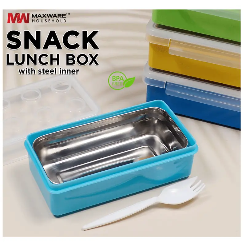 Maxware Stainless Steel-Lined Snack Lunch Box – Dual-Compartment Bpa-Free Container 1