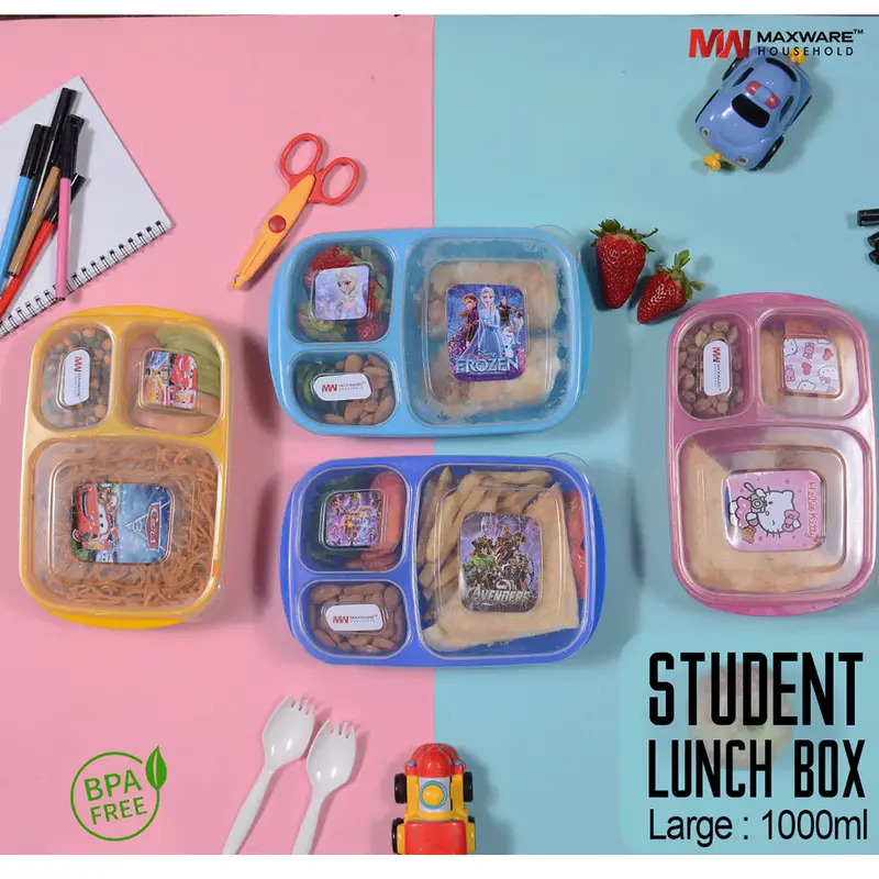 Maxware Student Lunch Box – Large 1000Ml Design For Daily Use 1