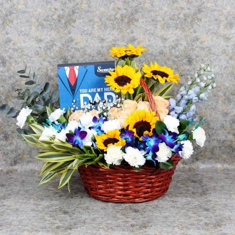 May-Themed Hero Flower Basket With Premium Chocolates 1