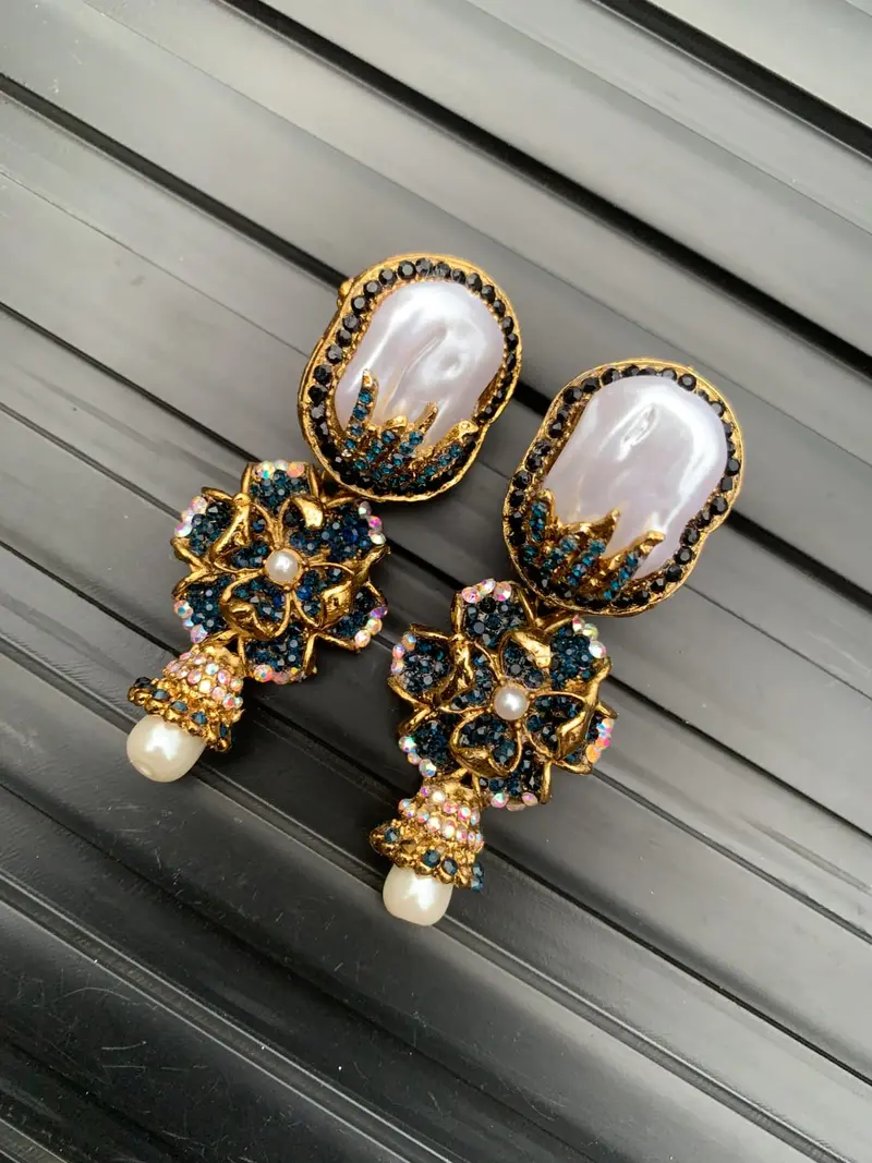 Mop Turkish-Style Dangle Earrings – Versatile Heritage-Inspired Pair (Style M1) 1
