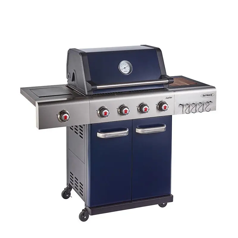 Outback Jupiter Blue 4-Burner Hybrid Barbecue 1