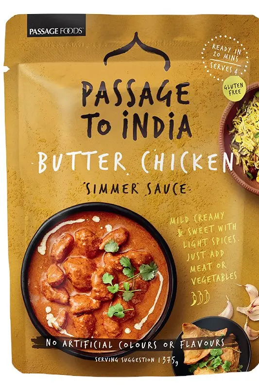 Passage To India Butter Chicken Simmer Sauce – 375G Authentic Indian Recipe 1